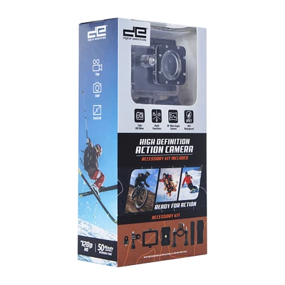high definition action camera w/ accessories kit