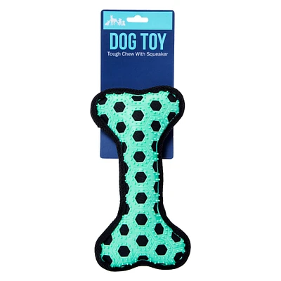 tough chew dog toy w/squeaker - bone