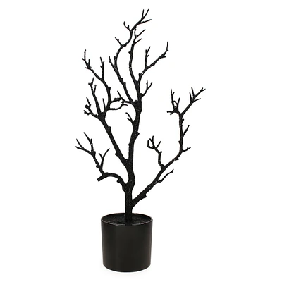 black halloween branch tree 14in