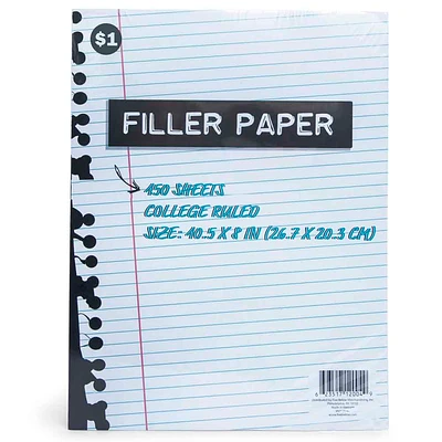 college ruled filler paper - 150 sheets