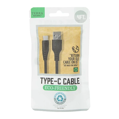 eco-friendly 4ft USB Type-C cable