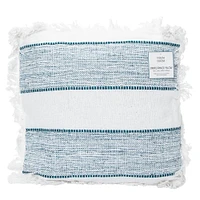 striped throw pillow with fringe 16in x