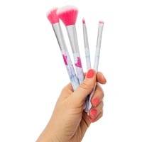 4-piece tie dye makeup brush & travel pouch set