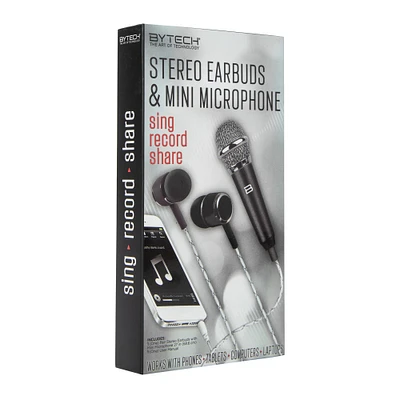 stereo earbuds & mini microphone
