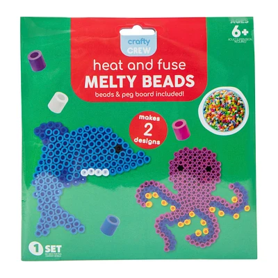 heat and fuse melty beads 2-pack craft kit - frog & penguin