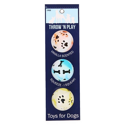 squeaky ball dog toys 3-pack