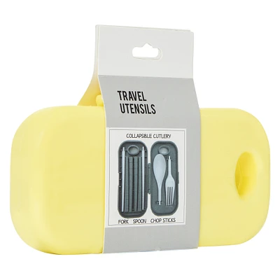 travel food utensils set with case