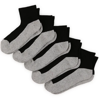 ladies series-8 fitness™ performance qtr crew socks black 5-pack