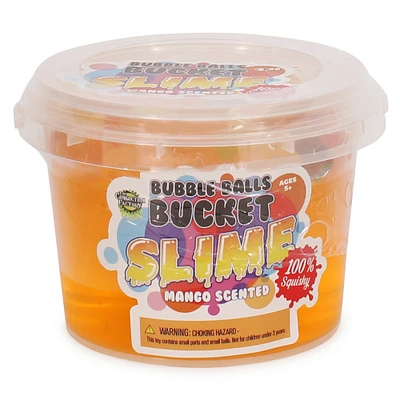 bubble balls orange mango-scented bucket slime