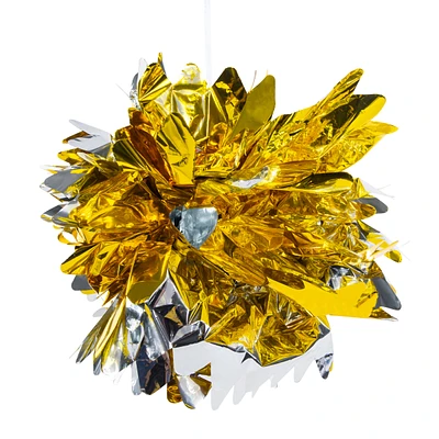 gold & silver metallic film pom pom 17in