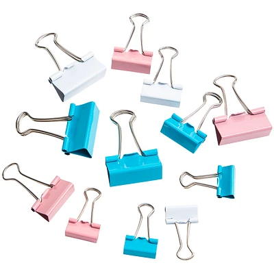 12-count pastel binder clips