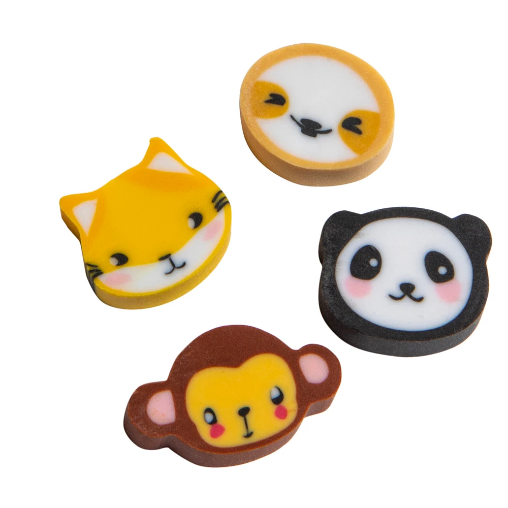 kawaii animal erasers 40-pack