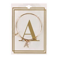 letter A diamond initial charm bracelet