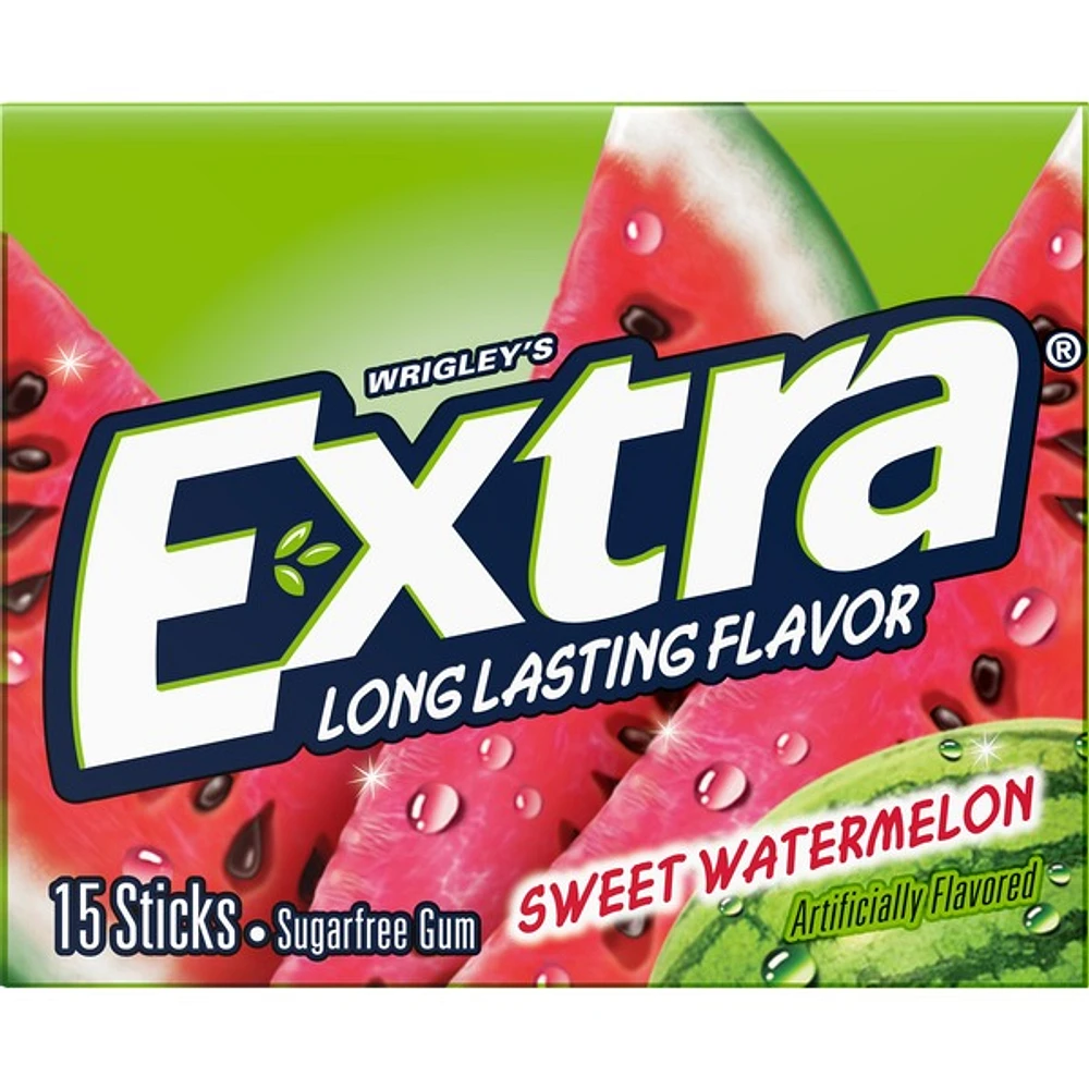 extra® sweet watermelon sugarfree gum - 15 sticks