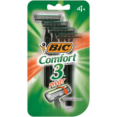 bic® comfort 3® pivot razor 4-pack