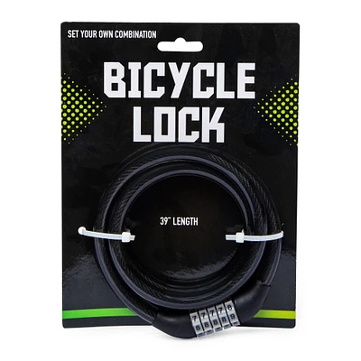 39in cable bike lock with combination lock