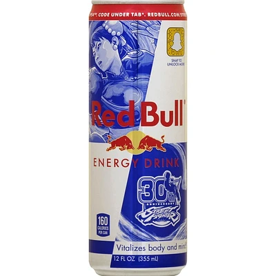 red bull® original energy drink, 30th anniversary street fighter edition 12oz