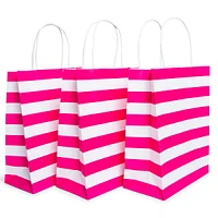 8-count medium striped gift bags 10in