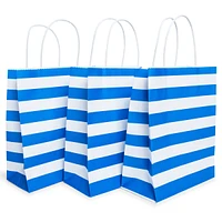 8-count medium striped gift bags 10in