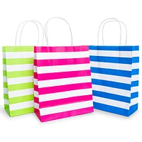 8-count medium striped gift bags 10in