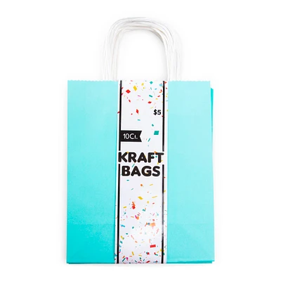 10-count medium turquoise gift bags 14in