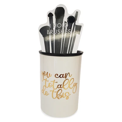 ceramic makeup brush cup - you can totally do this