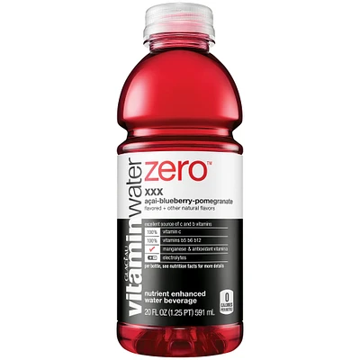 vitamin water zero™ xxx acai, blueberry, & pomegranate nutrient enhanced water beverage 20oz