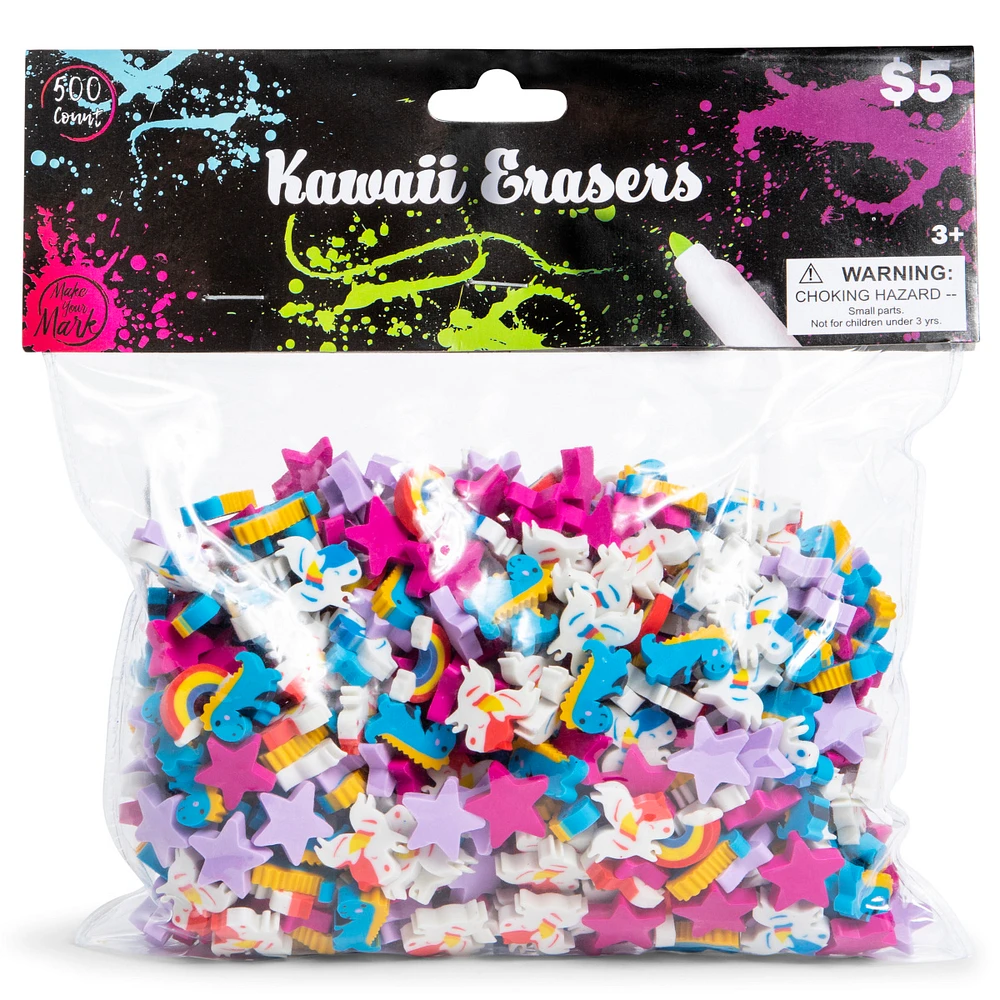 kawaii erasers 500-pack