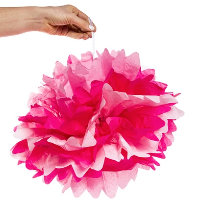 pink tissue pom pom- party decoration 17in