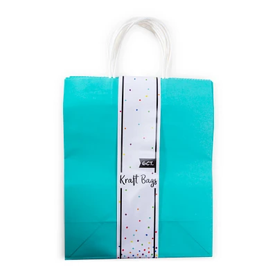 large kraft bags 6 count - turquoise 16.5in