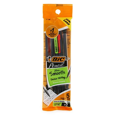 xtra smooth bic® mechanical pencils 5-count