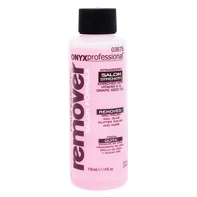 onyx professional® nail polish remover 4 fl.oz. - strawberry