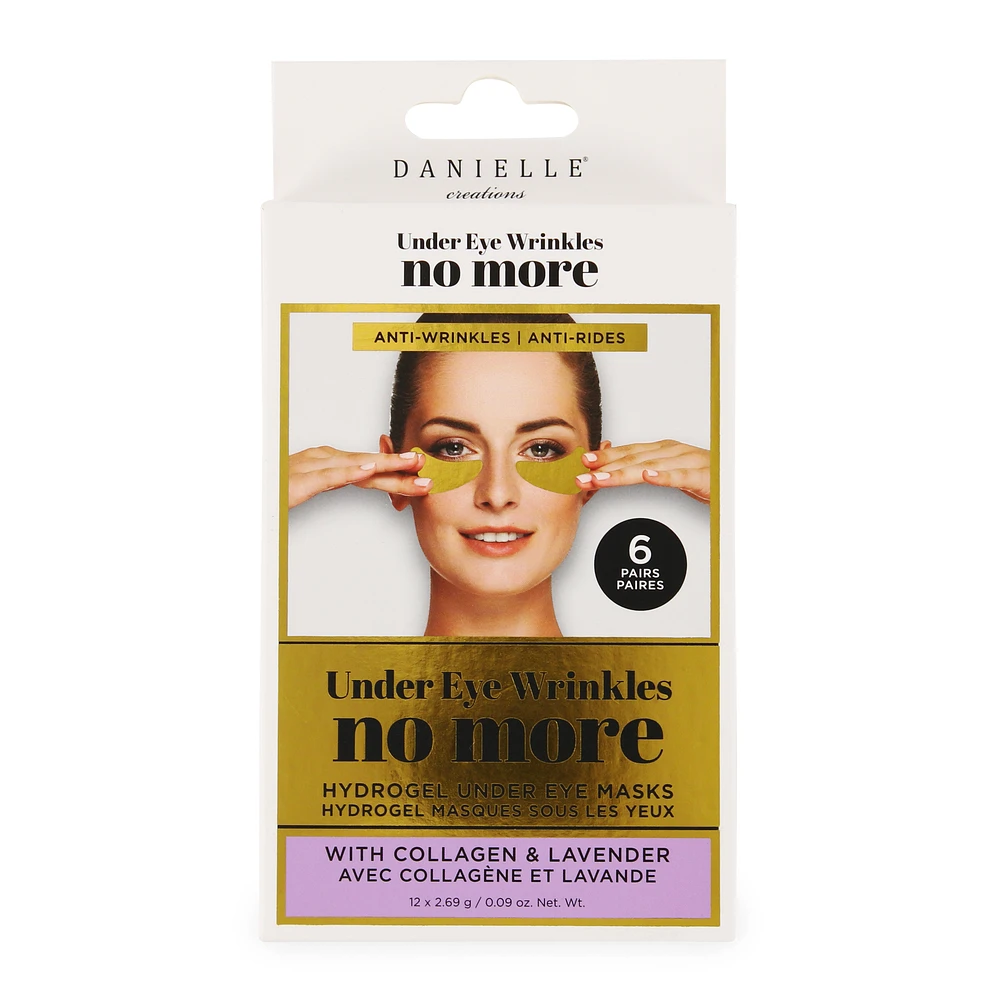 danielle® under eye wrinkles no more hydrogel eye masks, 6 pairs