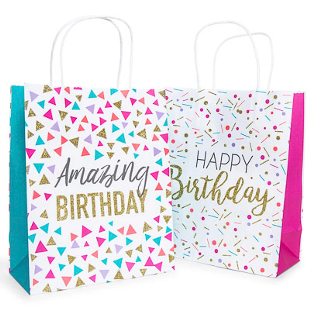 6-count birthday gift bags 8in x 10in