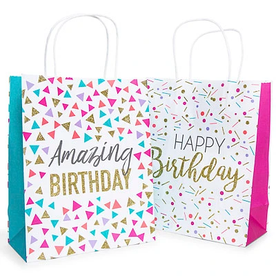 6-count birthday gift bags 8in x 10in