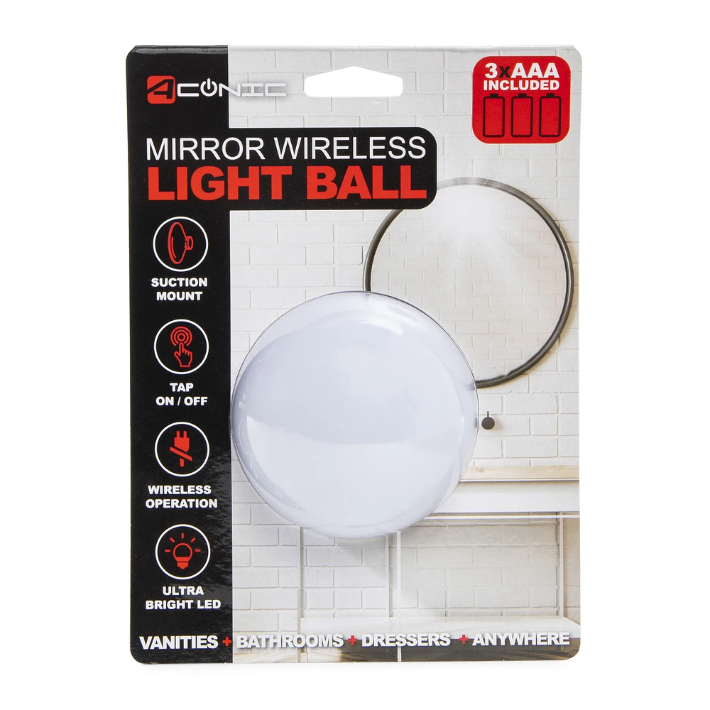 wireless LED light ball with suction cup mount