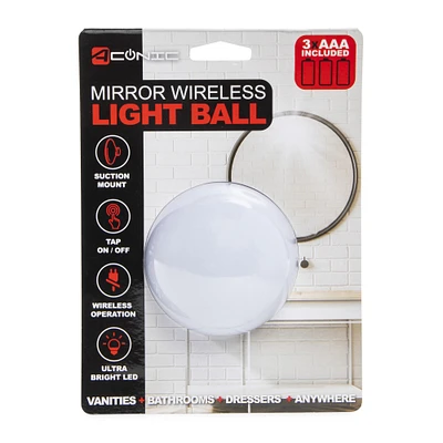 wireless LED light ball with suction cup mount