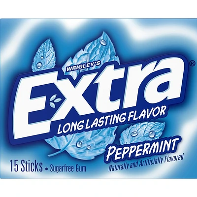 extra® peppermint sugarfree gum - 15 sticks
