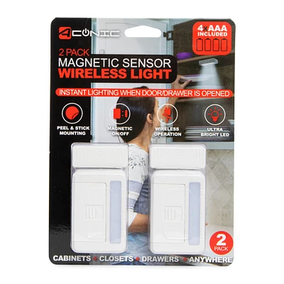 wireless magnetic sensor lights 2-pack