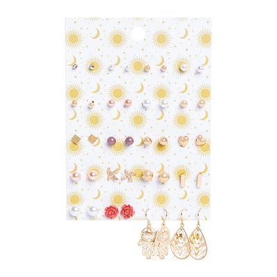 delicate studs & dangle earrings set, 20 pairs