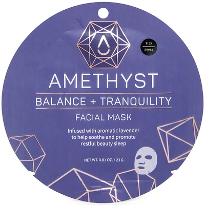 amethyst balance + tranquility sheet face mask