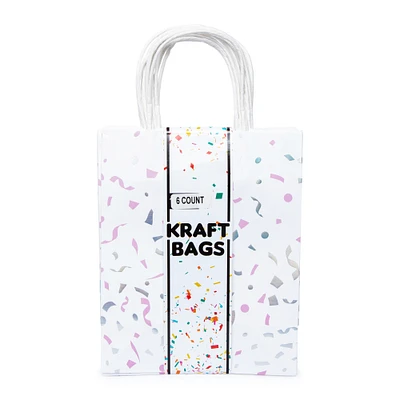 medium kraft bags 6-count - multicolor