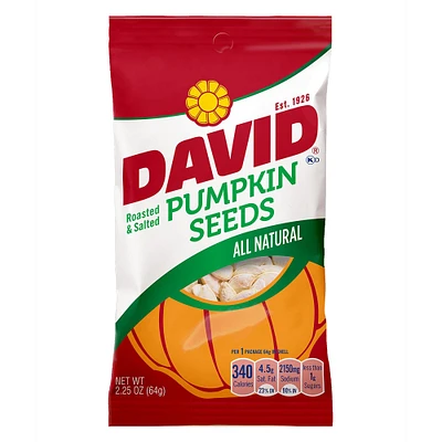 david® roasted & salted pumpkin seeds 2.25oz