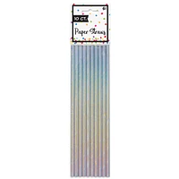 iridescent paper straws 10-pack