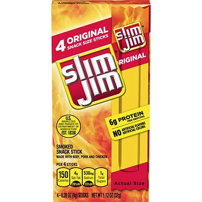 slim jim® original smoked snack sticks 4-pack