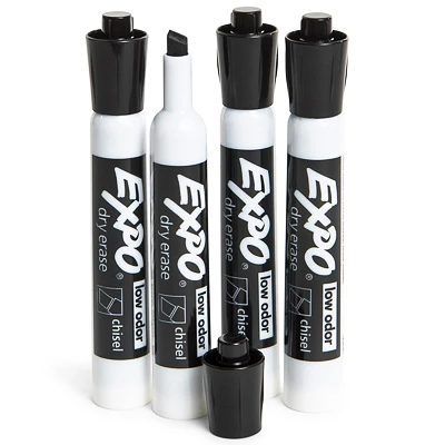 expo® black dry erase markers 4-pack