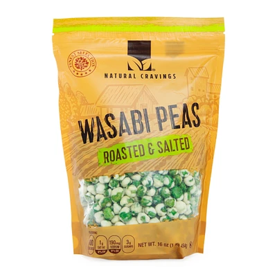 natural cravings® roasted & salted wasabi peas 16oz