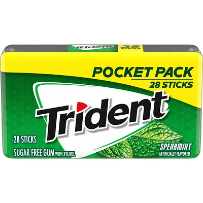 trident® spearmint sugar-free gum pocket pack - 28 sticks