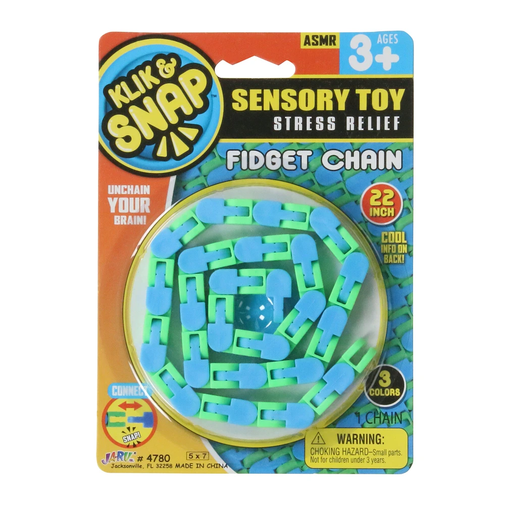 klik & snap™ fidget chain sensory toy