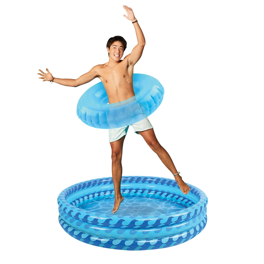 blue wave 3-ring inflatable pool 59in x 10.6in